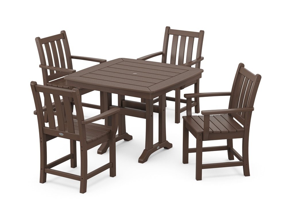 Traditional Garden 5-Piece Dining Set with Trestle Legs Photo