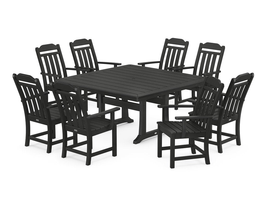 Country Living 9-Piece Square Dining Set with Trestle Legs Photo