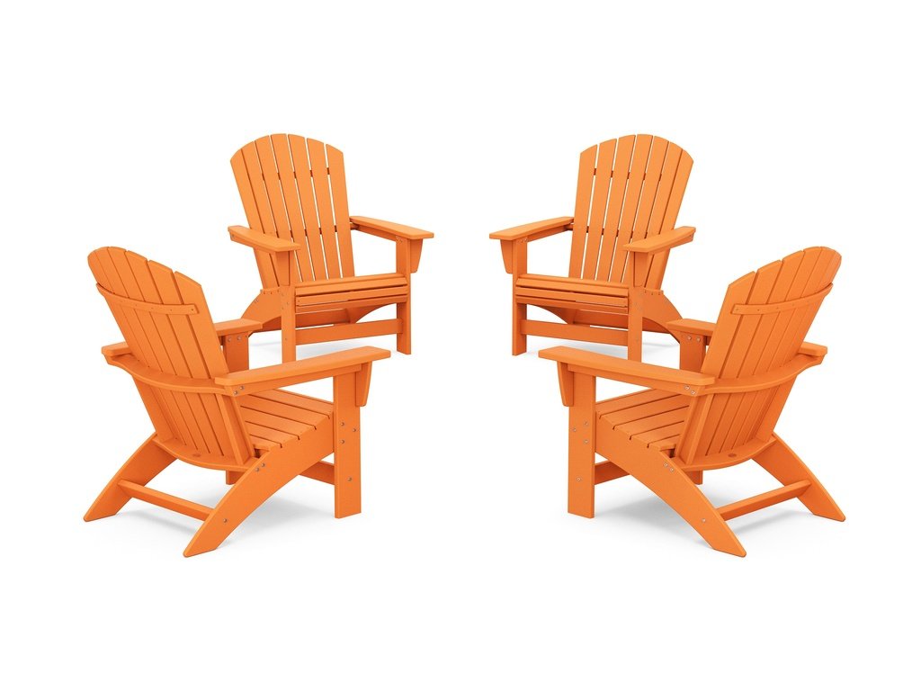 4-Piece Nautical Grand Adirondack Chair Conversation Set Photo