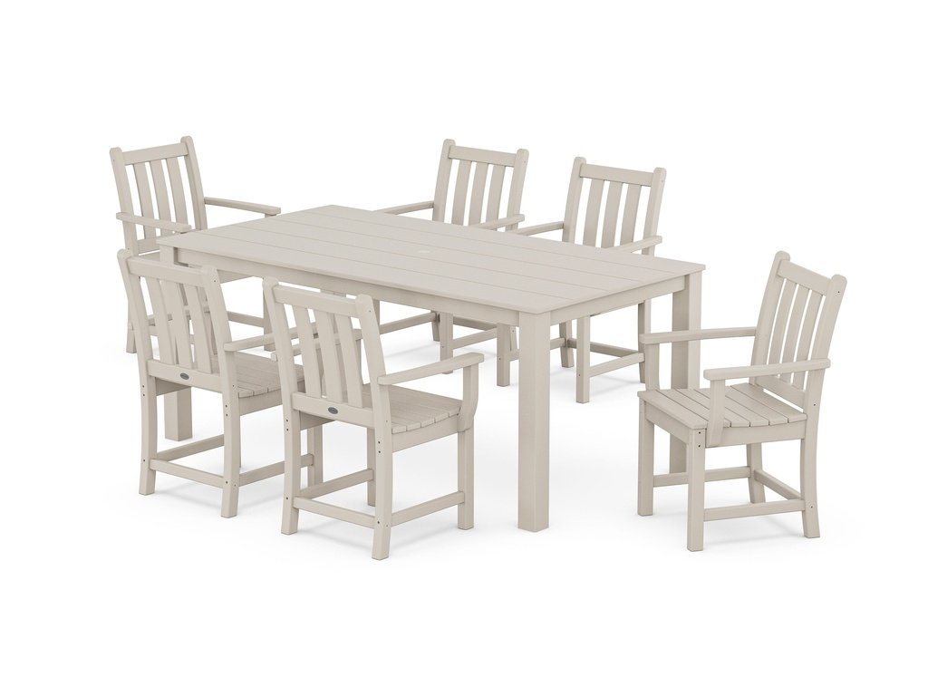 Traditional Garden Arm Chair 7-Piece Parsons Dining Set Photo