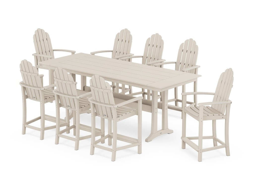 Classic Adirondack 9-Piece Farmhouse Counter Set with Trestle Legs Photo