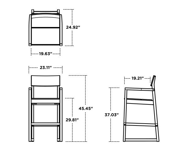 EDGE Bar Arm Chair | Natural Finish - Retreat Home Furniture