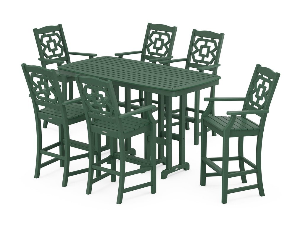 Chinoiserie Arm Chair 7-Piece Bar Set Photo