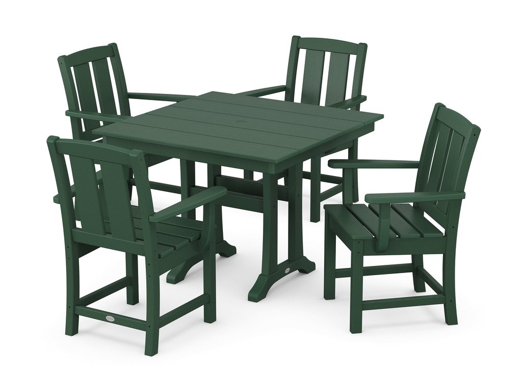 Mission 5-Piece Farmhouse Dining Set with Trestle Legs Photo