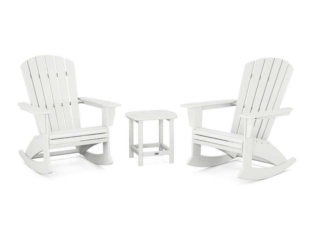 Nautical Curveback 3-Piece Adirondack Rocking Chair Set Photo