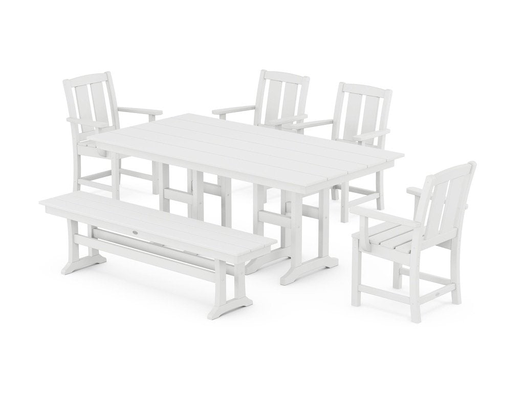 Mission 6-Piece Farmhouse Dining Set with Bench Photo