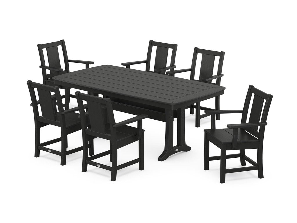 Prairie Arm Chair 7-Piece Dining Set with Trestle Legs Photo