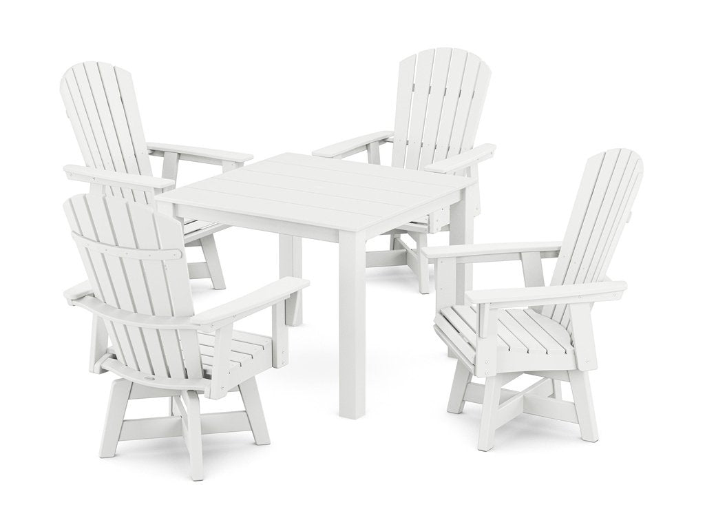 Nautical Curveback Adirondack Swivel 5-Piece Parsons Dining Set Photo