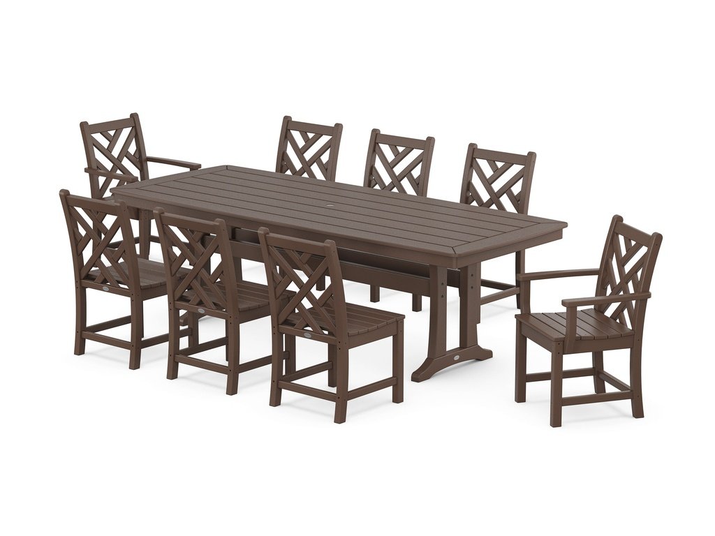 Chippendale 9-Piece Dining Set with Trestle Legs Photo