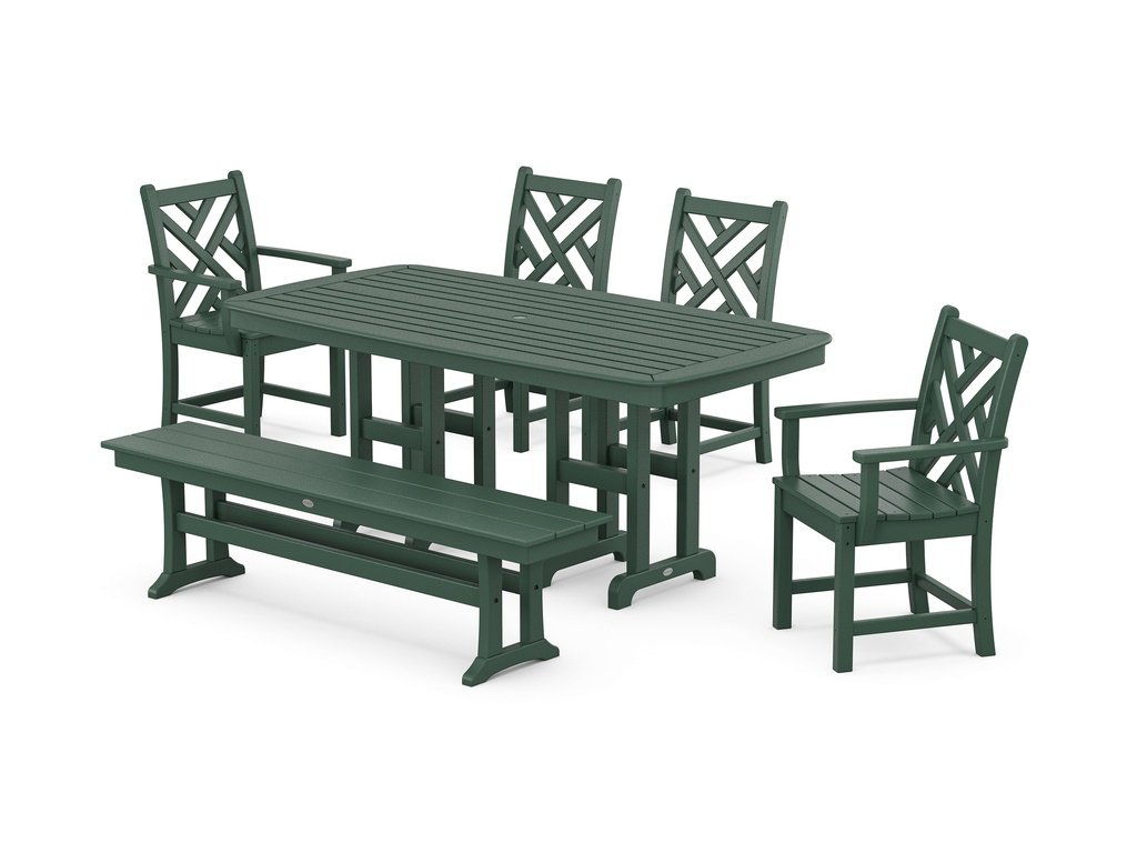 Chippendale 6-Piece Dining Set with Bench Photo