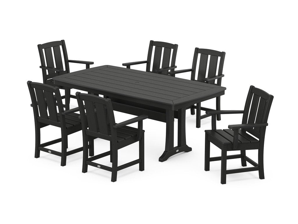 Mission Arm Chair 7-Piece Dining Set with Trestle Legs Photo