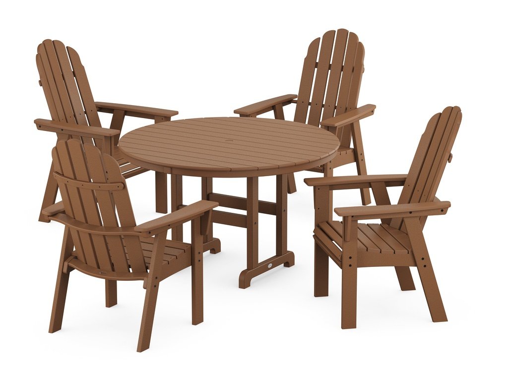 Vineyard Curveback Adirondack 5-Piece Round Farmhouse Dining Set Photo