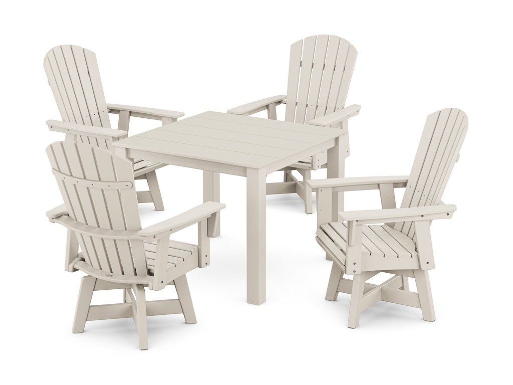 Nautical Curveback Adirondack Swivel 5-Piece Parsons Dining Set Photo