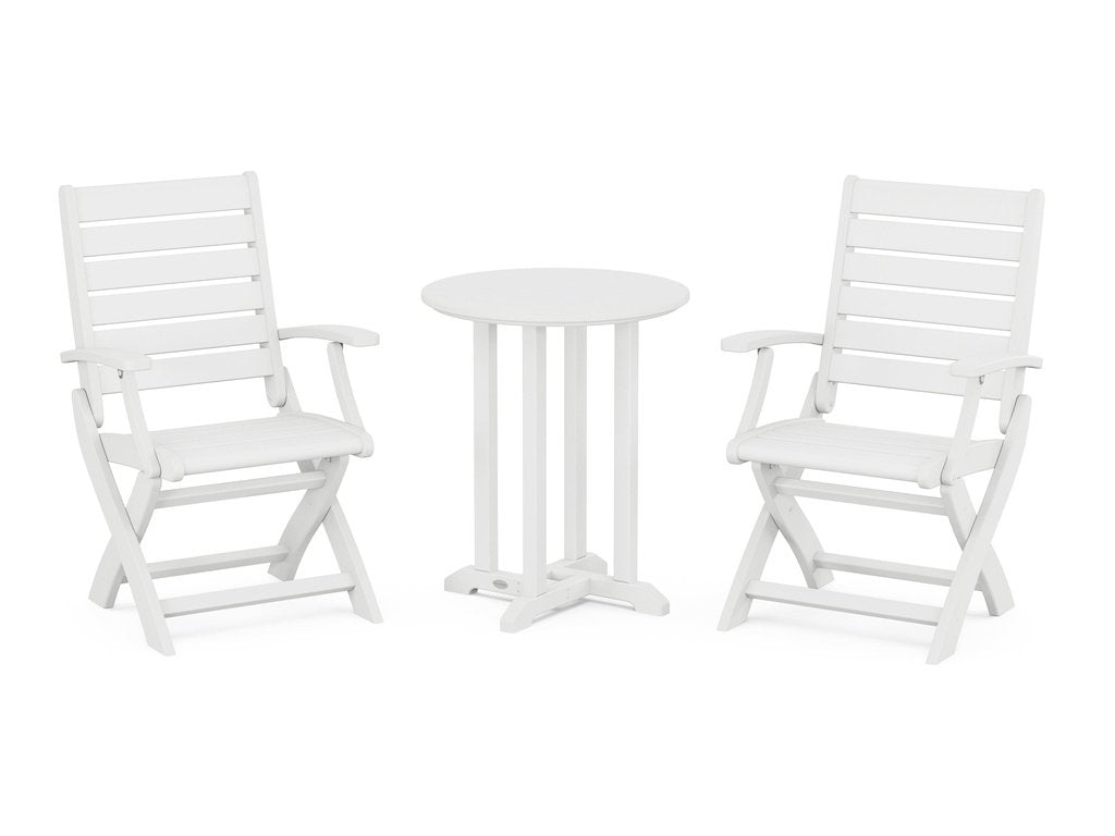 Signature Folding Chair 3-Piece Round Farmhouse Dining Set Photo