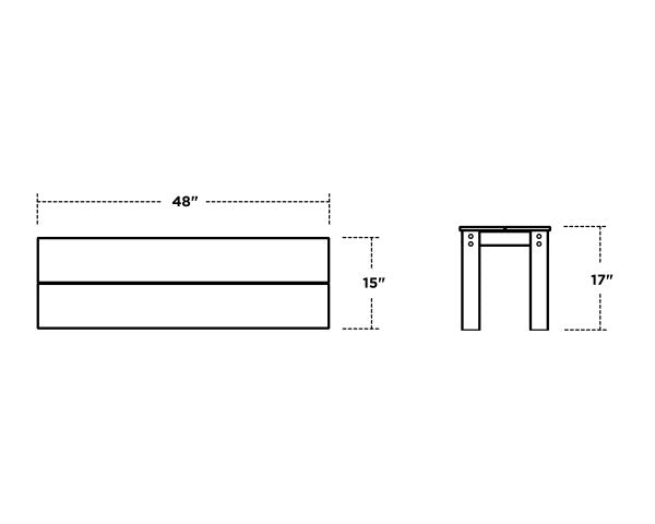 Studio Parsons 48” Bench | Natural Finish - Retreat Home Furniture