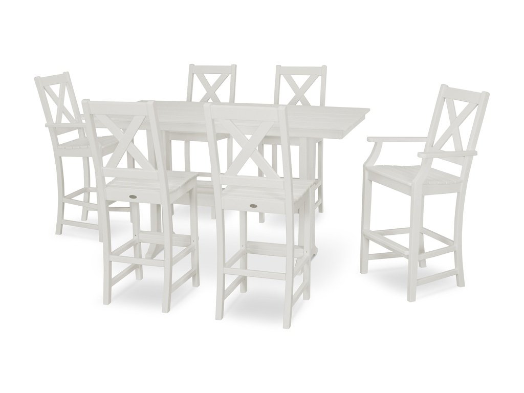 Braxton 7-Piece Farmhouse Trestle Bar Set Photo