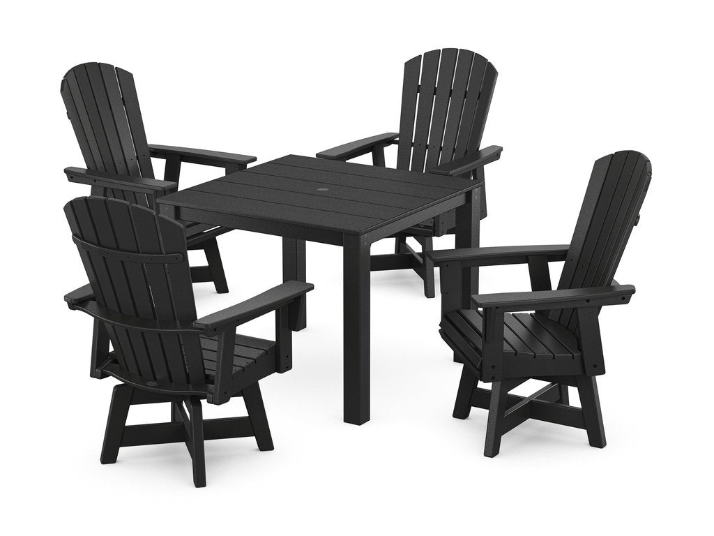 Nautical Curveback Adirondack Swivel 5-Piece Parsons Dining Set Photo