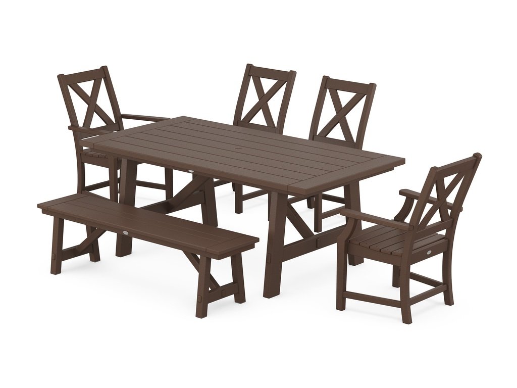 Braxton 6-Piece Rustic Farmhouse Dining Set With Trestle Legs Photo