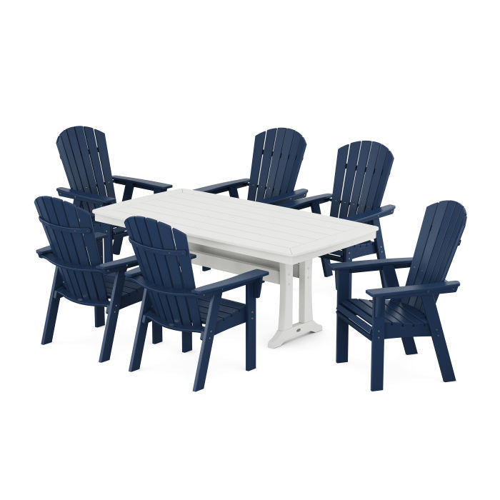 Nautical Curveback Adirondack 7-Piece Dining Set with Trestle Legs - Retreat Home Furniture