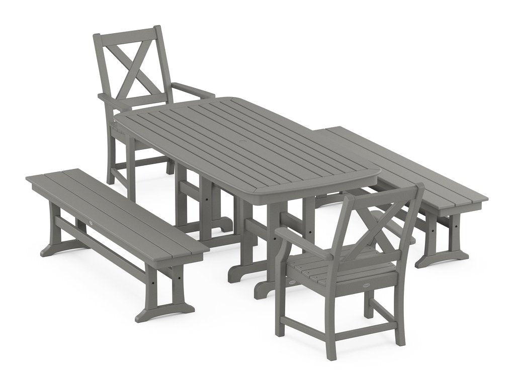 Braxton 5-Piece Dining Set with Benches Photo