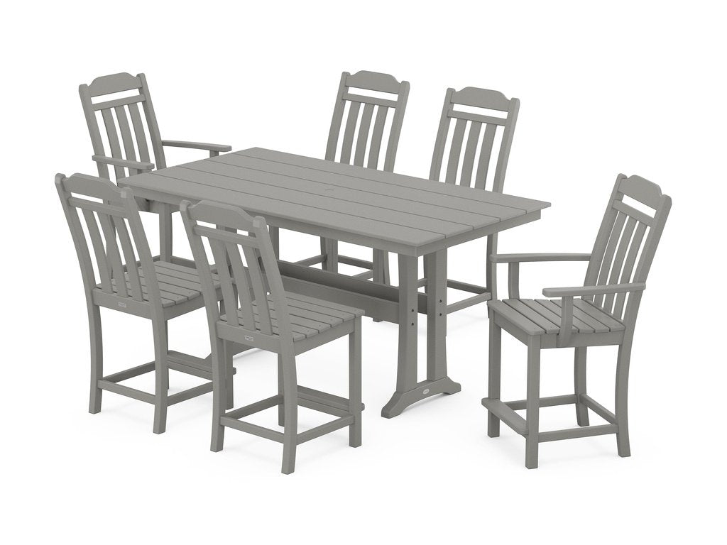 Country Living 7-Piece Farmhouse Counter Set with Trestle Legs Photo