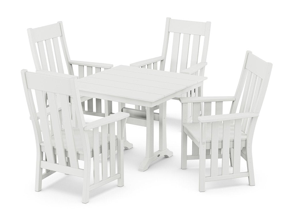 Acadia 5-Piece Farmhouse Dining Set with Trestle Legs Photo