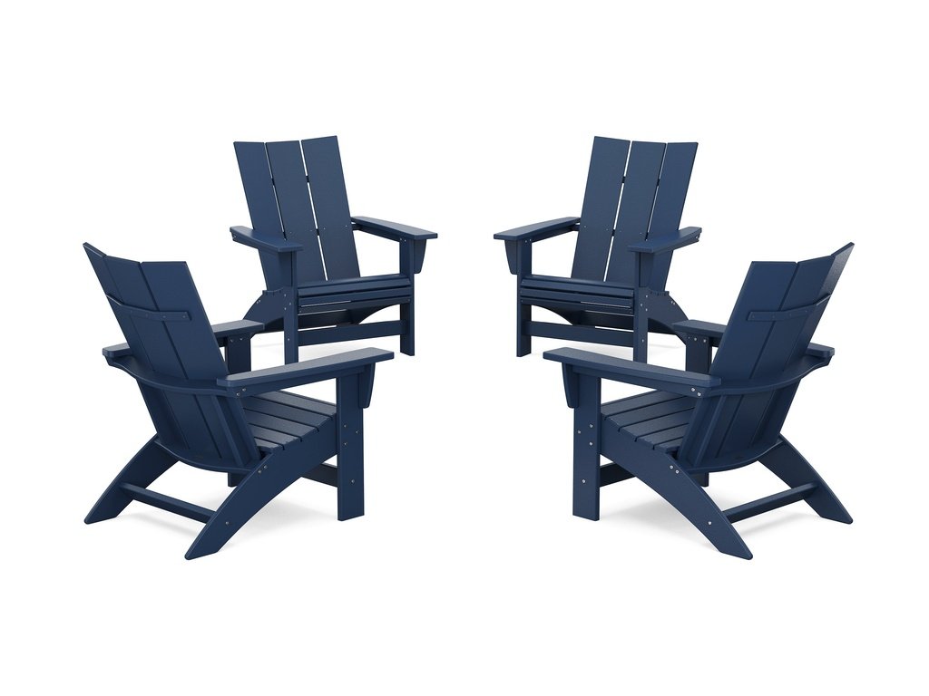 4-Piece Modern Grand Adirondack Chair Conversation Set Photo