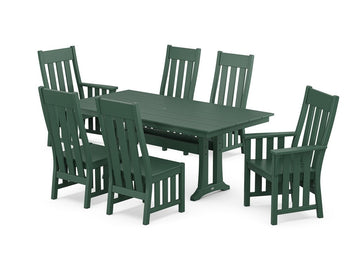 Acadia 7-Piece Farmhouse Dining Set with Trestle Legs Photo