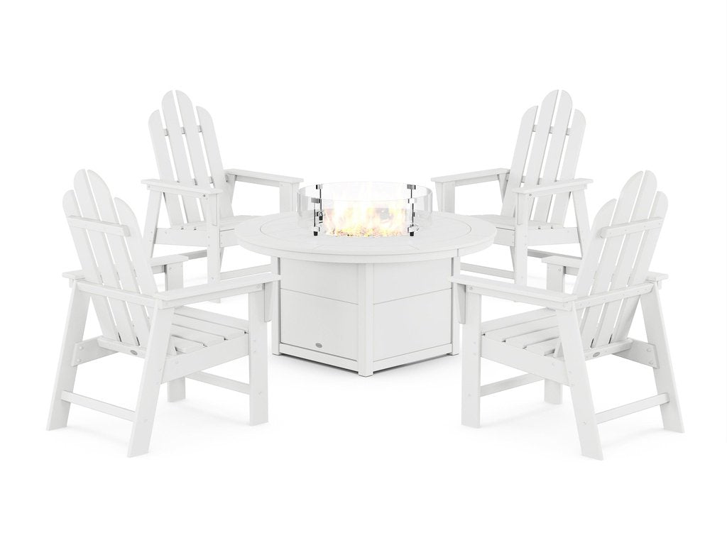 Long Island 4-Piece Upright Adirondack Conversation Set with Fire Pit Table Photo