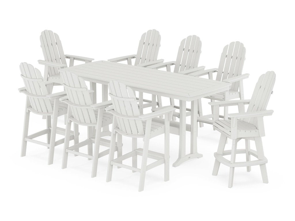 Vineyard Curveback Adirondack Swivel 9-Piece Bar Set with Trestle Legs Photo