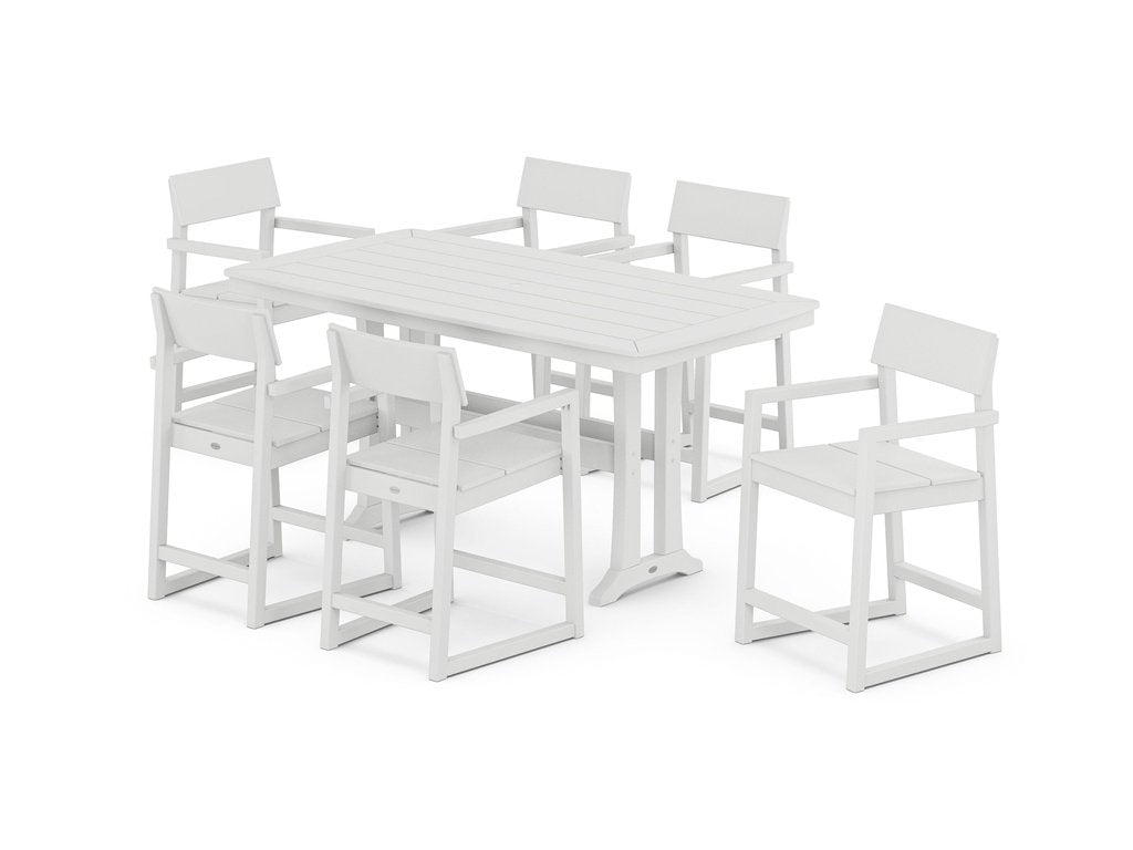 EDGE Arm Chair 7-Piece Counter Set with Trestle Legs Photo