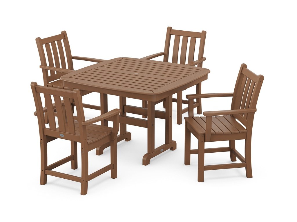 Traditional Garden 5-Piece Dining Set with Trestle Legs Photo