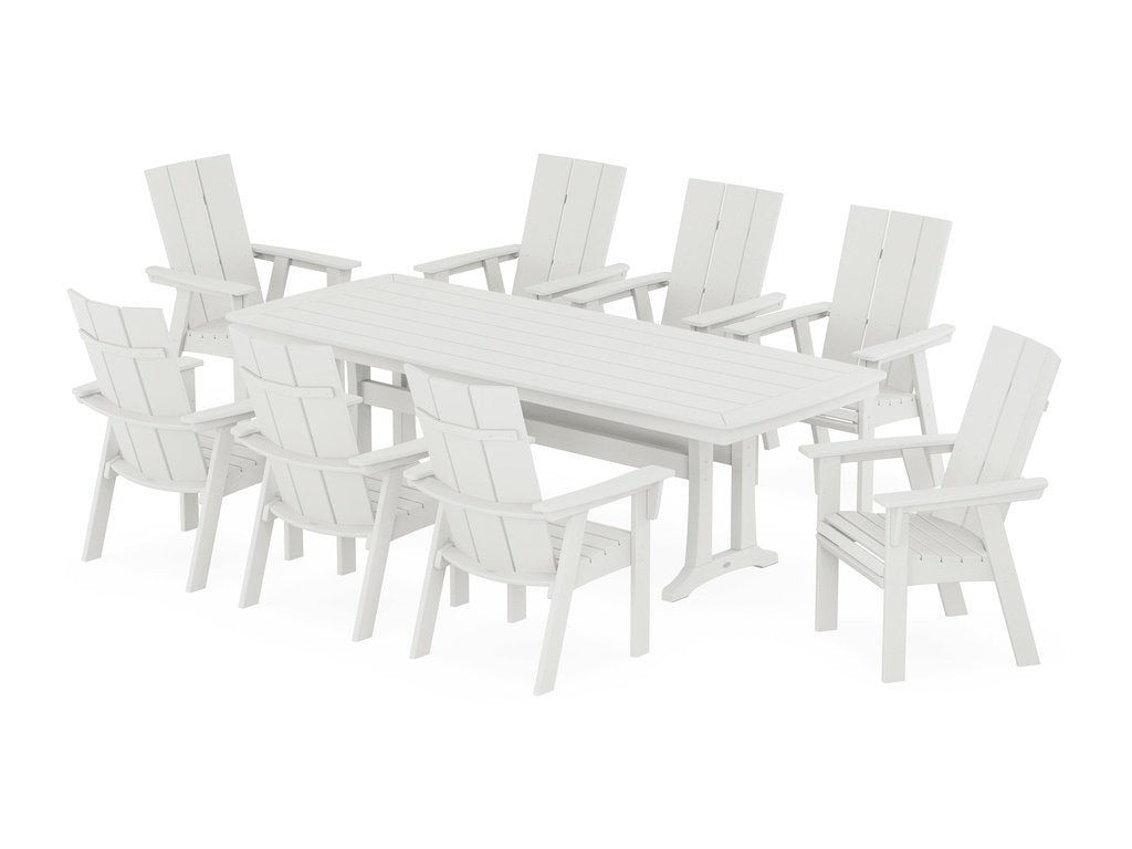 Modern Curveback Adirondack 9-Piece Dining Set with Trestle Legs Photo