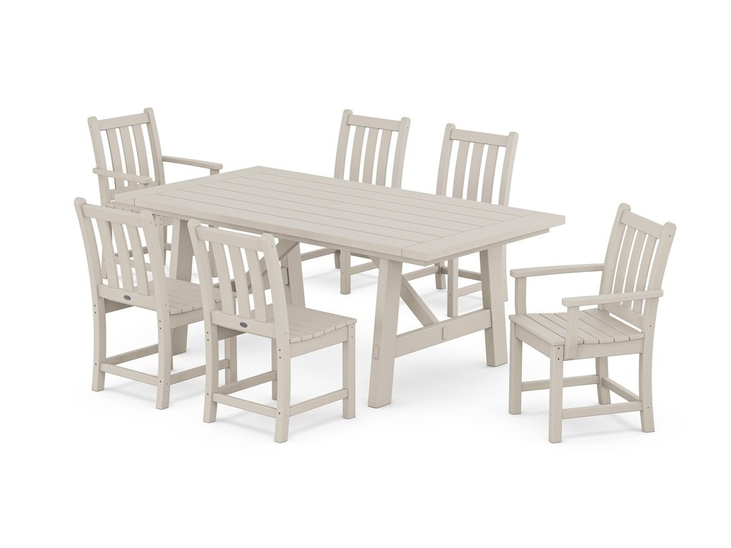 Traditional Garden 7-Piece Rustic Farmhouse Dining Set Photo