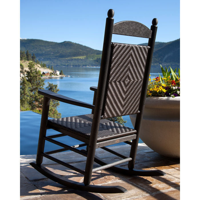 Jefferson Woven Rocking Chair White | Black - Retreat Home Furniture