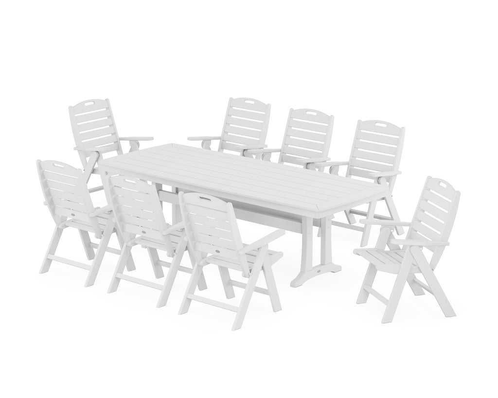 Nautical Highback 9-Piece Dining Set with Trestle Legs Photo