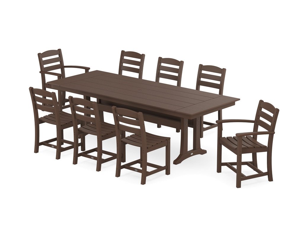 La Casa Café 9-Piece Farmhouse Dining Set with Trestle Legs Photo