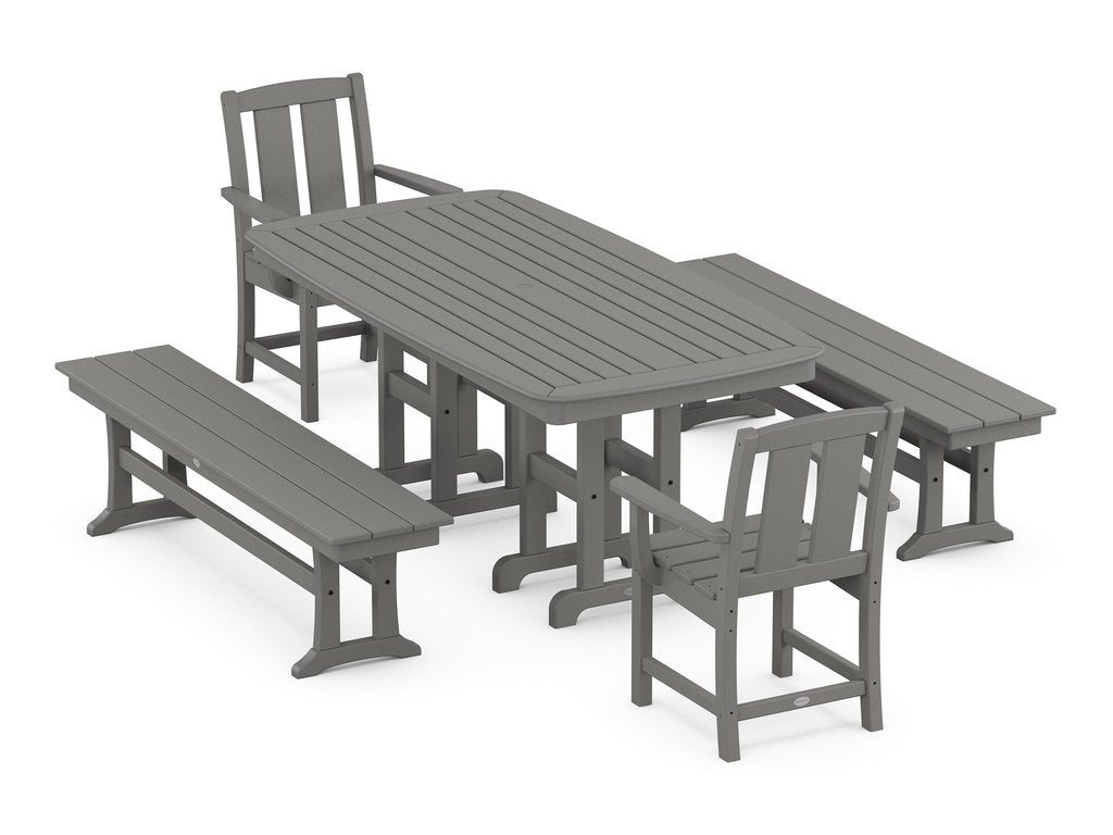 Mission 5-Piece Dining Set with Benches Photo