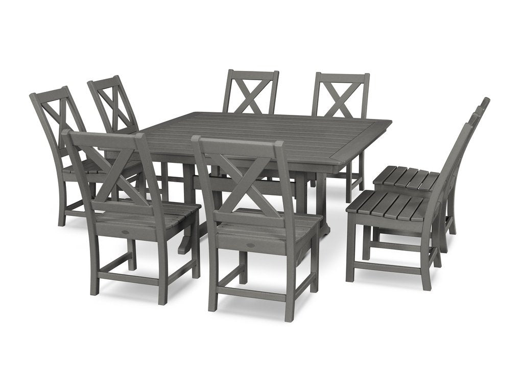 Braxton 9-Piece Nautical Trestle Dining Set Photo