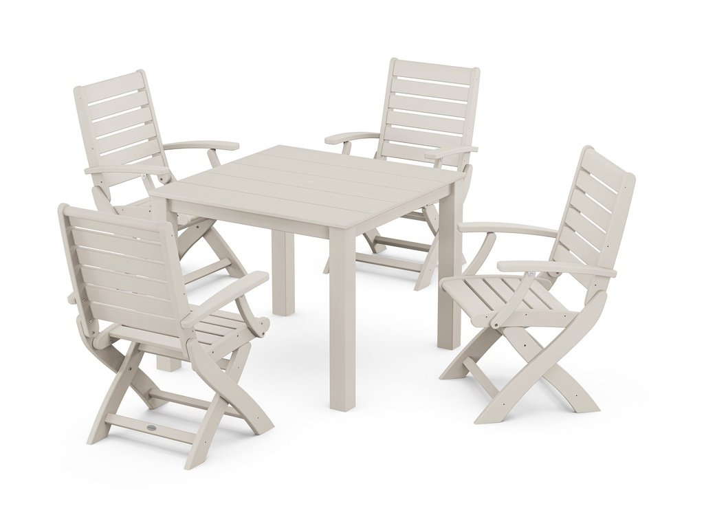 Signature Folding Chair 5-Piece Parsons Dining Set Photo