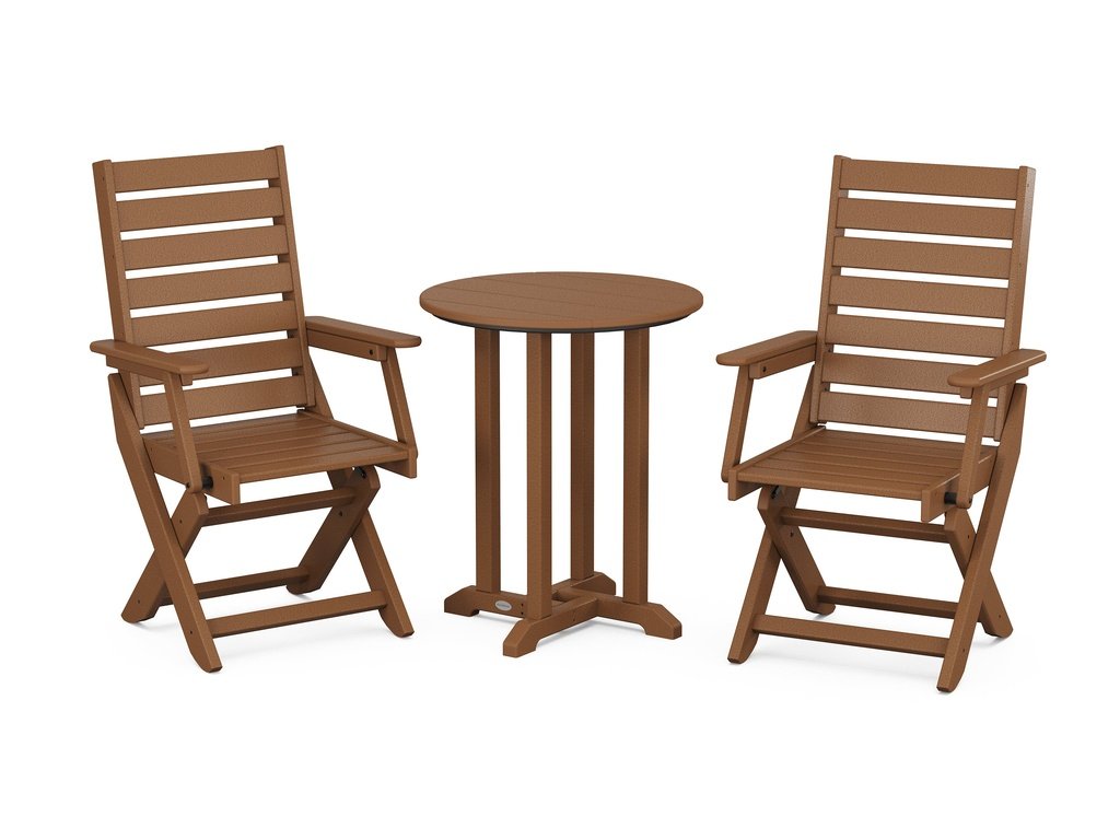 Captain Folding Chair 3-Piece Round Dining Set Photo