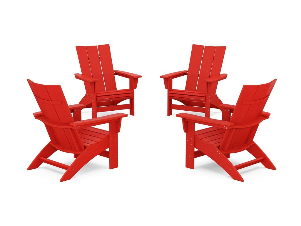 4-Piece Modern Grand Adirondack Chair Conversation Set Photo