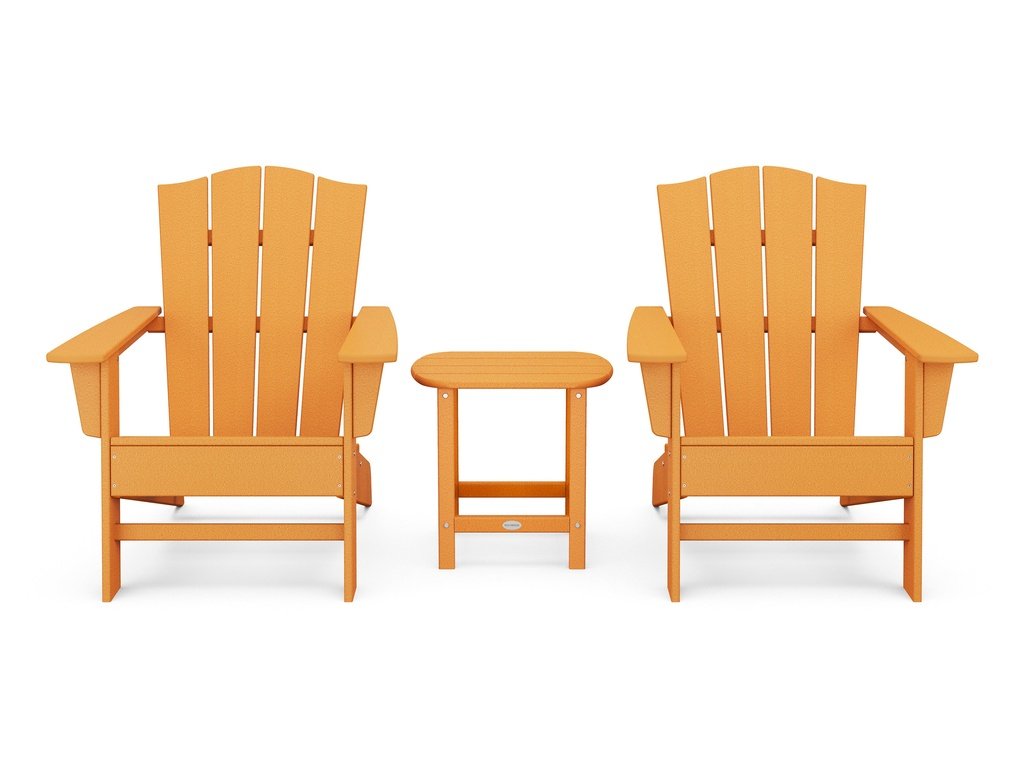 Wave 3-Piece Adirondack Chair Set with The Crest Chairs Photo