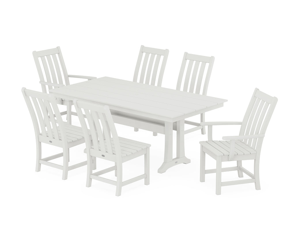 Vineyard 7-Piece Farmhouse Dining Set with Trestle Legs Photo