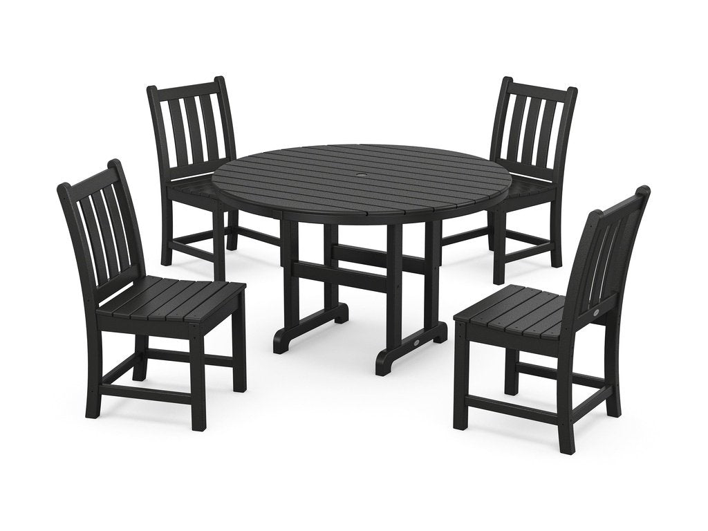 Traditional Garden Side Chair 5-Piece Round Farmhouse Dining Set Photo