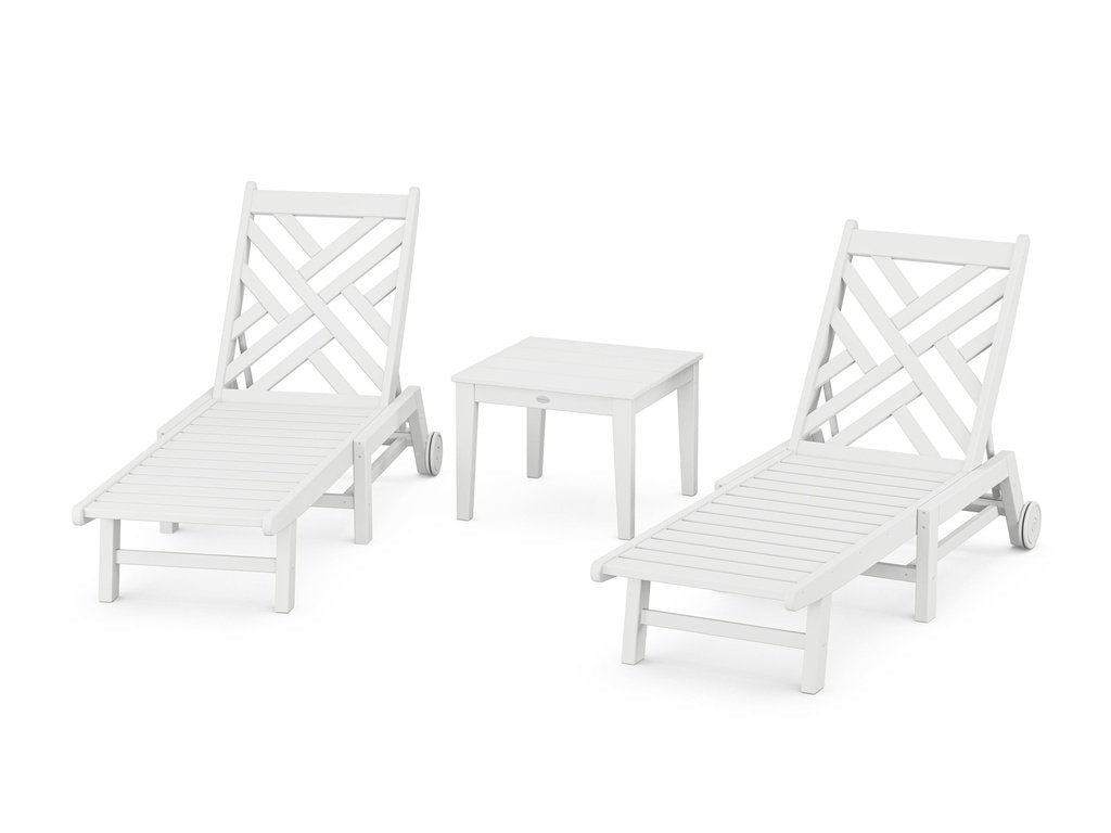 Chippendale 3-Piece Chaise Set with Wheels Photo