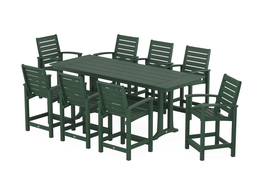 Signature 9-Piece Farmhouse Counter Set with Trestle Legs Photo