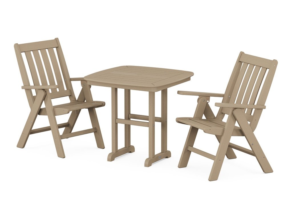 Vineyard Folding Chair 3-Piece Dining Set Photo