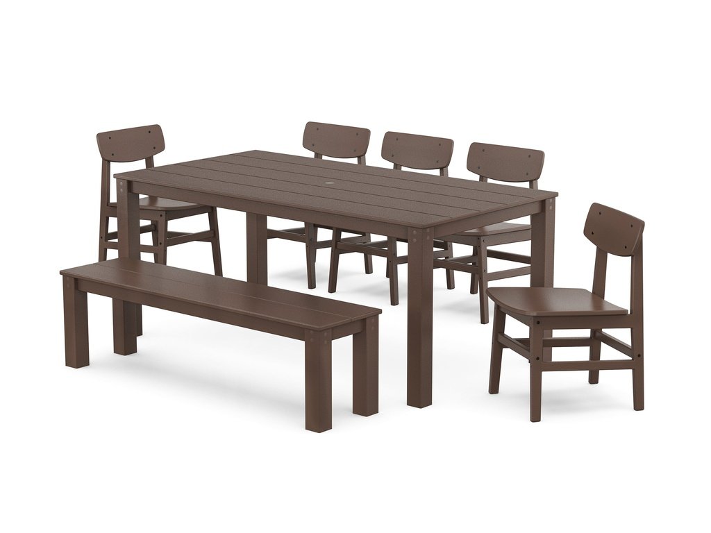 Modern Studio Urban Chair 7-Piece Parsons Dining Set with Bench Photo