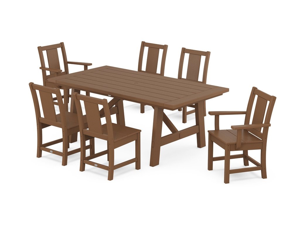 Prairie 7-Piece Rustic Farmhouse Dining Set Photo